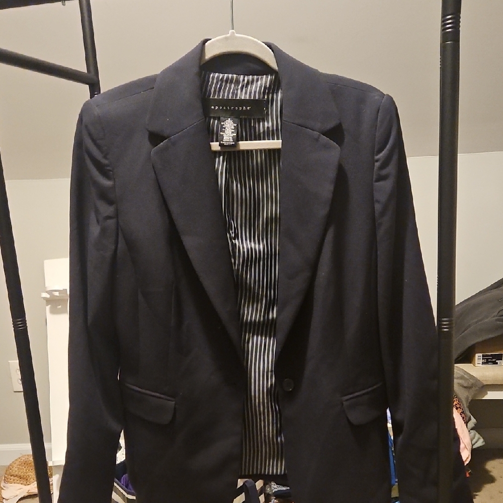 Blue Blazer with Striped Lining